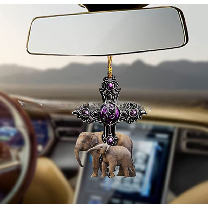 Wholesale Acrylic Fan with Elephant Car Hanging Decoration
